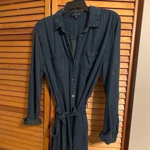 Denim Shirt Dress with pockets